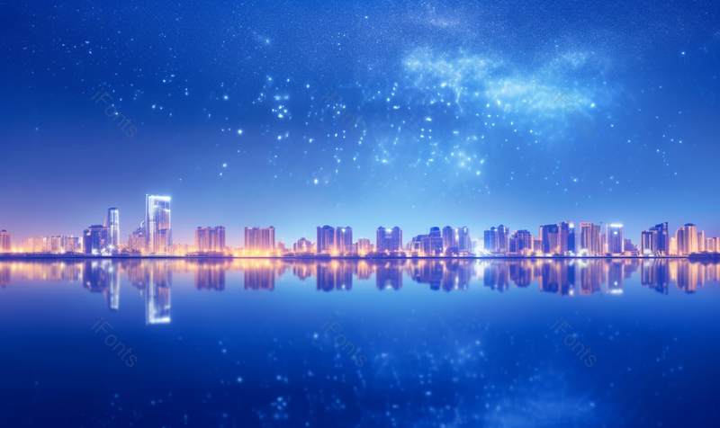 梦幻星空下未来感城市背景,高清,摄影图,摄影图片,图片大全,摄影图免费下载